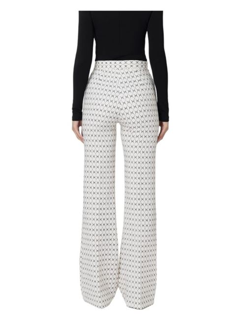 Palazzo trousers in rhombus-print crêpe with chain ELISABETTA FRANCHI | PAS3546E2.E84